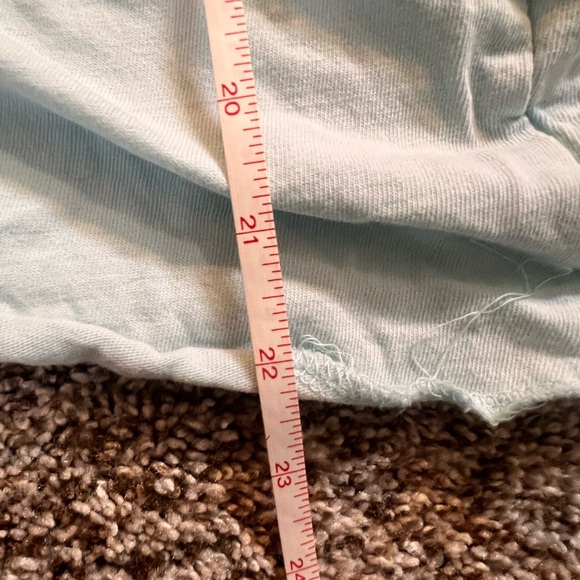 Light Blue OVERsized Crop top T-shirt Thick 100% Cotton U.S. Vtg Quality Goods - Picture 3 of 11